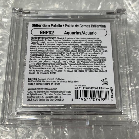 Ruby Kiss Glitter Gem Eye Shadow Palette #GGP02 Aquarius Eyeshadow Palette - Picture 8 of 11